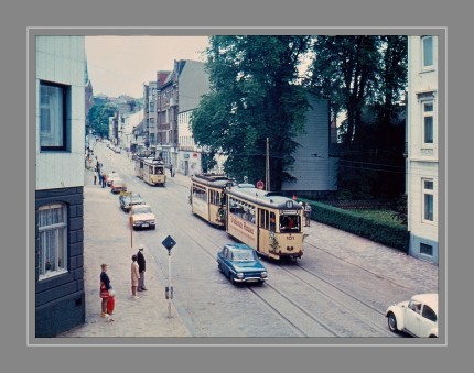Die letzte Fahrt der Straßenbahn im Jahre 1973. Scan vom Dia