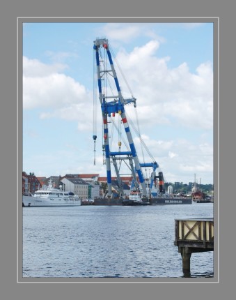 An der Fördebrücke im Flensburger Hafen.